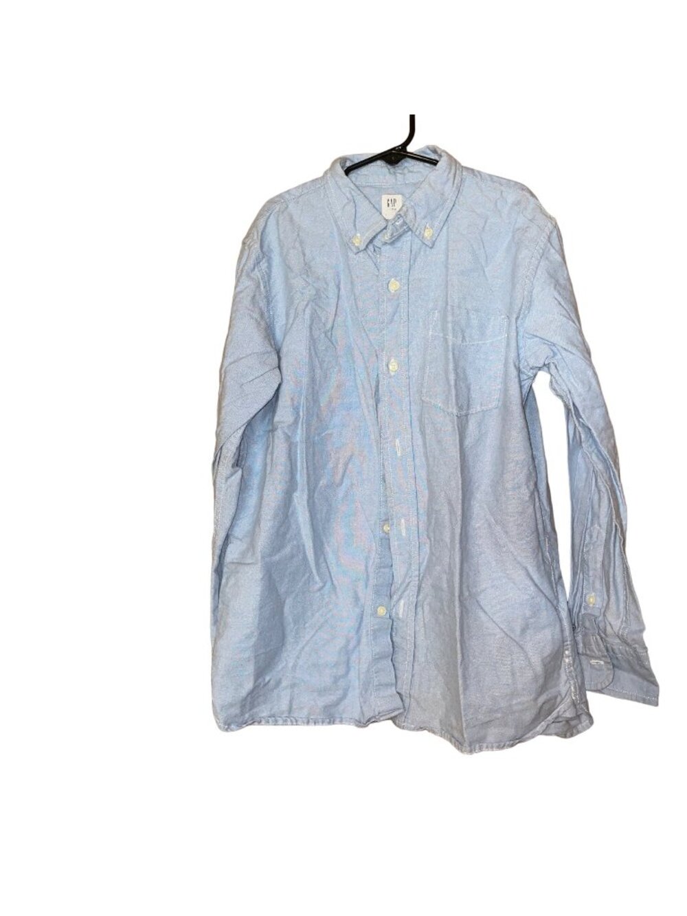 Gap Kids Light Blue Button-Up Shirt XL (12) 100% Cotton Long Sleeve Classic Fit